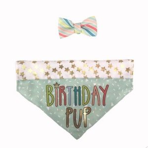 Birthday Pup Bandana with Bow Tie Collar